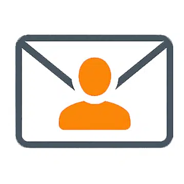 Icon für Initiativbewerbungen: stilisierter Briefumschlag mit einer Personensilhouette darauf – Symbol für Eigeninitiative und persönliche Bewerbung bei den Gondermann Apotheken