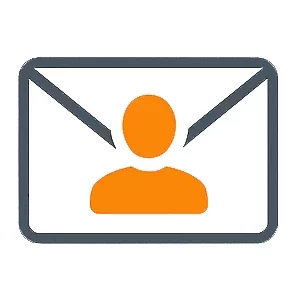 Icon für Initiativbewerbungen: stilisierter Briefumschlag mit einer Personensilhouette darauf – Symbol für Eigeninitiative und persönliche Bewerbung bei den Gondermann Apotheken